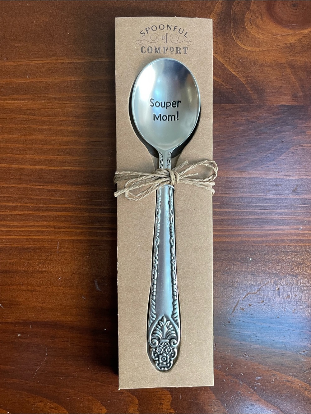 Souper Mom! Engraved Silver Serving New Spoon